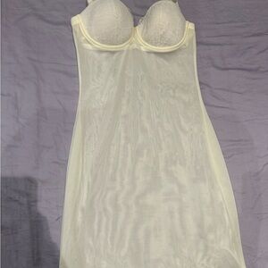 Wolford Cream Lace Bustier Slip Dress - Women Intimates size 38B cup